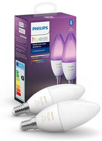 SADA 2x LED Stmievateľná žiarovka Philips Hue WHITE AND COLOR E14/5,3W/230V