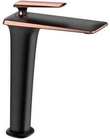Vysoká umývadlová batéria MEXEN PURUS čierna/rose gold