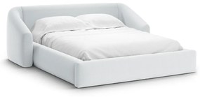 Svetlosivá čalúnená dvojlôžková posteľ s úložným priestorom s roštom 160x200 cm Campi – Cosmopolitan Design