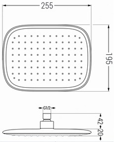 Mexen príslušenstvo, sprchová hlavica 25x19 cm D-49, čierna-zlatá, 79749-75