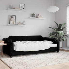 Denná posteľ čierna 100x200 cm látka 354212