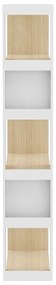 Biela knižnica s doskou v dubovom dekore 90x188 cm Ella - TemaHome