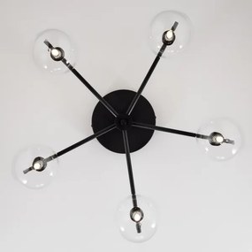 Jupiter 2046 - Prisadený luster PRATO 5xG9/10W/230V čierna/číra