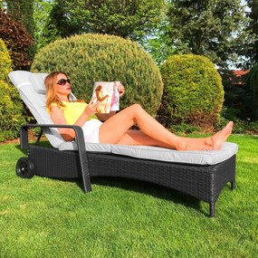 Záhradné relaxačné ležadlo AVENBERG Havana - Čierna