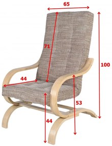 Kreslo pohojdávacie Oskar, sivá/rustikal (nubuk 96)