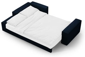 Tmavomodrá rozkladacia rohová pohovka z textílie bouclé (ľavý roh) Jodie – Micadoni Home