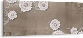 Obraz - Drapérie s kvetmi (120x50 cm)
