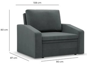 Kreslo ORBIT Kronos rozkladacie, tmavosivé