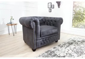 Kreslo 37389 Chesterfield Antik šedá  - Komfort-nábytok