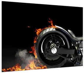Obraz bicykla v ohni (70x50 cm)