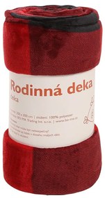 Rodinná deka Káro červeno-čierna, 200 x 300 cm