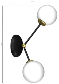 Nástenné svietidlo JOY 2xE14/40W/230V čierna/zlatá