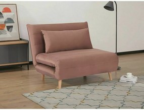 Ružové rozkladacie kreslo SPIKE VELVET