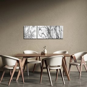 Obraz - Bambusový les (s hodinami) (90x30 cm)