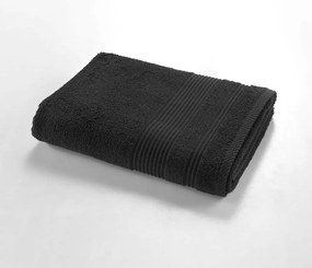 Čierna froté bavlnená osuška 70x130 cm Tendresse – douceur d'intérieur