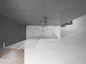 Mexen Velar L, 2-krídlová posuvná vaňová zástena 70 x 150 cm, 8mm sklo námraza, chrómová, 896-070-003-31-01