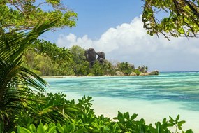 Samolepiaca fototapeta nádherná pláž na ostrove La Digue