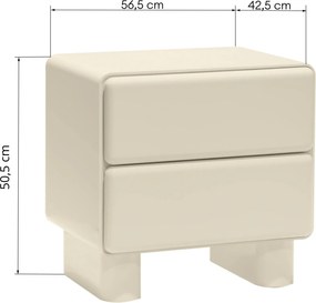 Nočný stolík Lagos 52 cm krémový