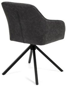 Noela Otočná jedálenská stolička látková LOREN tmavo šedá