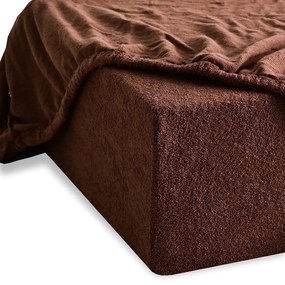 Plachta posteľná hnedá froté EMI: Plachta 90 (100)x200