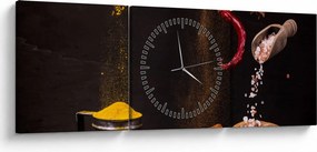 Obraz - Korenie v pohybe (s hodinami) (90x30 cm)
