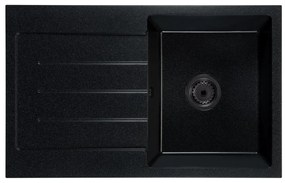 Kuchynský drez Ruxom (čierna + textúra) (s 2 otvormi pre batériu) (L). Vlastná spoľahlivá doprava až k Vám domov. 1066299