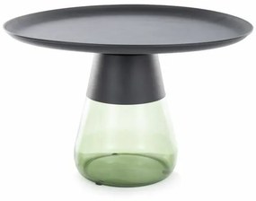 Konferenční stolek Tiffany 70 cm čirý/zelený
