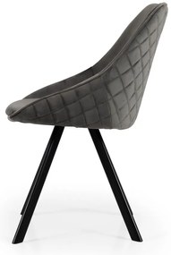 Sivé zamatové jedálenské stoličky v súprave 2 ks Ritz – Tenzo