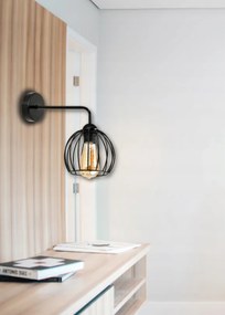 Nástenná lampa 1x E27 LOFT edison LED nad zrkadlo, drôtená guľa