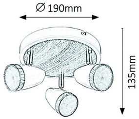 Rabalux KAREN 5566 LED stropné bodové svietidlo 3x4W | 840lm | 3000K | IP20 - biela