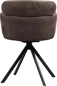 Tmavohnedé čalúnené jedálenské kreslo s podrúčkami Fenne – WOOOD