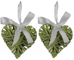 Srdce 10cm, sv. zelené, sada 2ks P0229-15