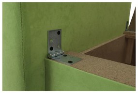 Tempo Kondela Rozkladacie kreslo, zelená/béžová, ľavá, KUBOŠ