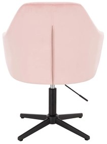 LuxuryForm DESIGN Kreslo ROMA VELUR na čiernom kríži - svetlo ružové