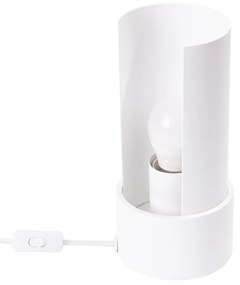 Stolná lampa Flash, 1x biele kovové tienidlo