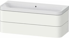 DURAVIT Happy D.2 Plus c-shaped závesná skrinka s nábytkovým umývadlom bez otvoru, 2 zásuvky, 1175 x 490 x 480 mm, biela matná lakovaná, HP4349N36360000