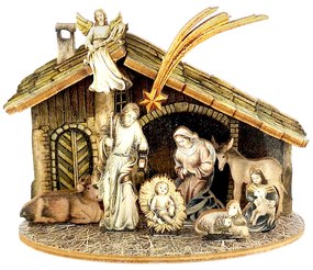 AMADEA Drevený skladací betlehem 3D 7 cm