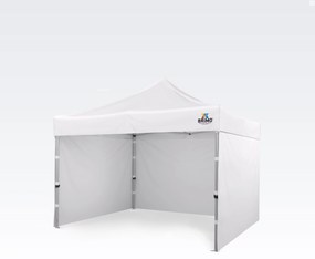 BRIMO Nožnicový párty stan EXCLUSIVE ALU 3x3 m s 3 stenami biely