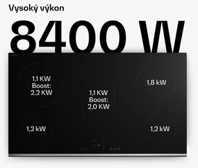 Klarstein Verosteel sklokeramická varná doska, Minimalistická, výkonná, 5 varných zón, 8400 W, 90 cm