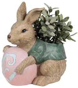 Dekorácia kvetináč králik s vajíčkom - 27*16*30 cm