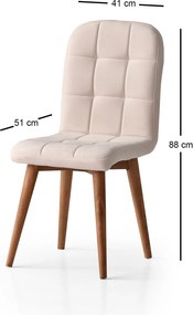 Sada 2 ks čalouněných jídelních židlí RETRO krémová