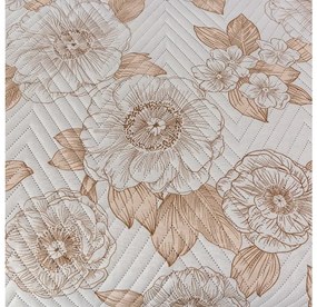 Prehoz na posteľ PETALIS krémový / hnedý Rozmer: 170 x 210 cm