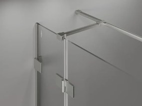 Mexen Lunar T, sklopný sprchový kút pravý 135 x 80 cm, 8mm číre sklo, oceľový profil, 834T-135-080-97-00-P