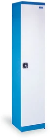 Úzka policová dielenská skriňa na náradie GD, 4 police, zváraná, nosnosť 50 kg, 380 x 380 x 1920 mm