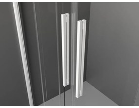 Mexen Velar Duo, posuvné dvere do otvoru 140x200 cm, 8mm číre sklo, biela, 871-140-000-02-20