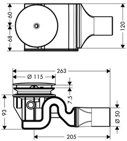 Hansgrohe Raindrain, kompletná sada Raindrain '90 XXL, chrómová, HAN-60067000