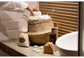 Svetlý úložný košík z morskej trávy Compactor, ⌀ 27 cm