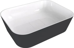 Polysan Banera umývadlo na dosku 49,5x34,5 cm antracit mat bez prepadu 14596.52