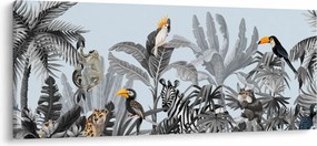 Obraz zvierat v tropickom lese (120x50 cm)