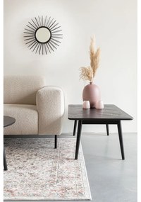 Čierny konferenčný stolík s doskou v dubovom dekore 60x120 cm Fabio – White Label